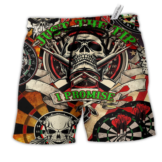 Dart Just The Tip I Promise Hawaiian Print Beach Shorts For Sports Fan Vacation Wear