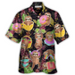 Tropical Cute Funny Sloth Hawaiian Shirt Creative Print View For Resort Wear