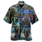 Elephant And Forest Hawaiian Shirt For Tropical Travel Beach Gatherings And Comfortable Wear