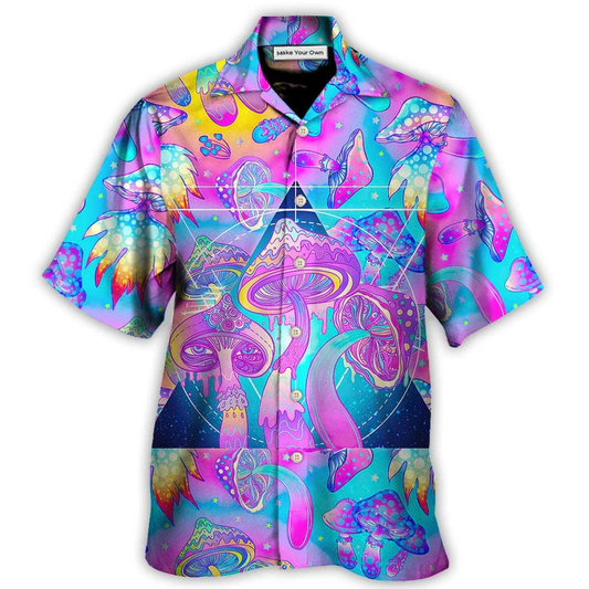 Bohemian Magical Mushroom Psychedelic Tapestry Trippy Eye Hawaiian Shirt For Summer Vacation And Beach Travel
