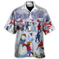Christmas Snowman Town Hawaiian Shirt Design View For Beach Days