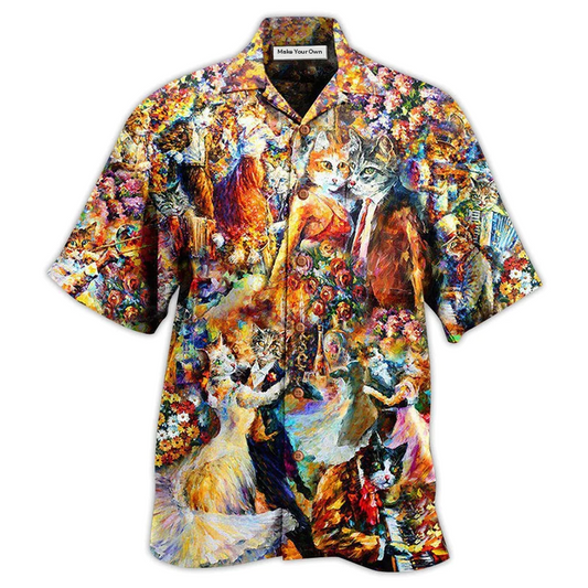 Cat Sound Dance Hawaiian Shirt Pattern Detail For Summer Holidays And Outdoor Fun