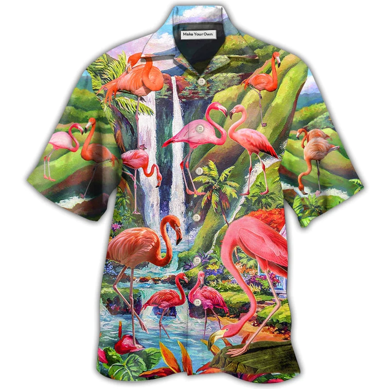 Flamingo Beautiful Landscape Hawaiian Shirt For Coastal Adventures And Warm Weather Wear
