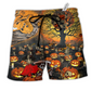 Halloween Skull Darkness Overnight Hawaiian Beach Shorts For Striking Resort Looks