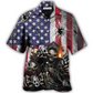 Western Vintage Skull Shot American Flag Hawaiian Shirt For Warm Weather Adventures And Everyday Comfort