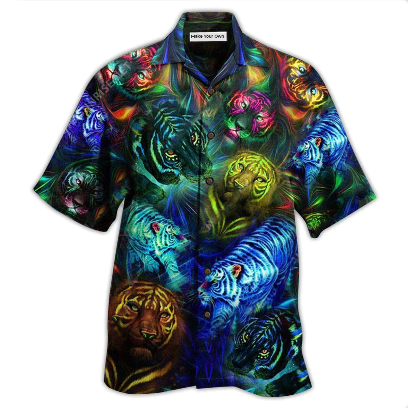 Tiger Hawaiian Shirt For Beach Parties Vacation Travel And Relaxed Casual Style