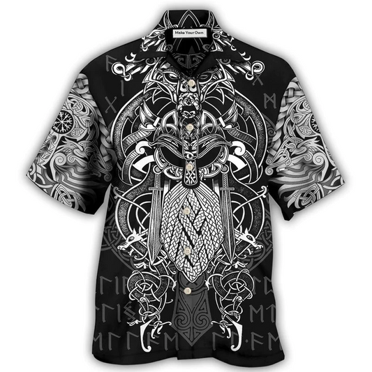 Norse Warrior Blood Hawaiian Shirt Design View For Resort Travel And Thoughtful Gifting