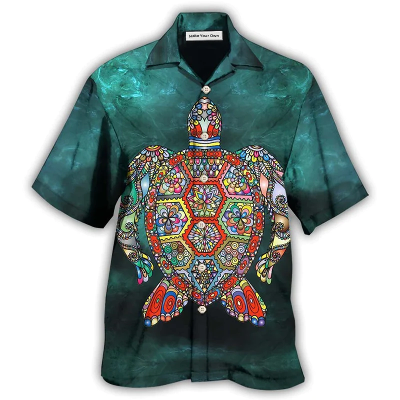 Turtle Sea Thinking Hawaiian Shirt Artwork View For Weekend Travel And Beach Style