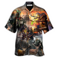 Skull Hunting Hawaiian Shirt Artwork Detail For Resort Trips And Outdoor Activities