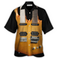Electric Guitar Double Hawaiian Shirt Design View For Casual Summer Styling