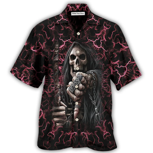 Skull First Mistake Hawaiian Shirt For Coastal Adventures And Warm Weather Wear