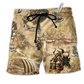 Viking Map War Style Hawaiian Print Beach Shorts For Weekend Adventures And Comfort