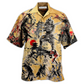 Samurai Death Hawaiian Shirt Design View For Casual Summer Styling