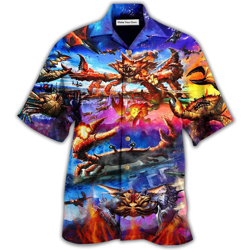 Crab Hawaiian Shirt For Coastal Trips Outdoor Events And Relaxed Summer Wear