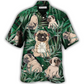 Tropical Funny Pitbull Yoga Pose Hawaiian Shirt Design Detail For Beach Days And Holiday Travel