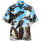 Blue Eagle Flying Sky Hawaiian Shirt For Vacation Days And Relaxed Coastal Outings