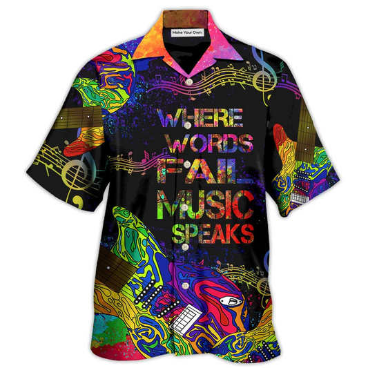 Guitar Hawaiian Shirt For Island Holidays Summer Parties And Casual Outdoor Wear