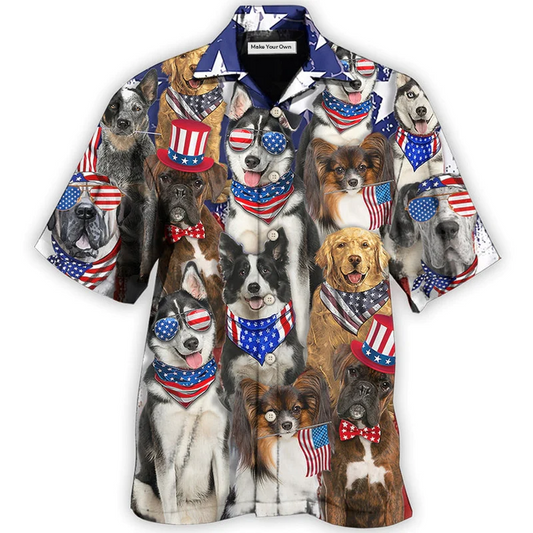 Funny Dogs Independence Day Hawaiian Shirt For Summer Events And Casual Outdoor Wear