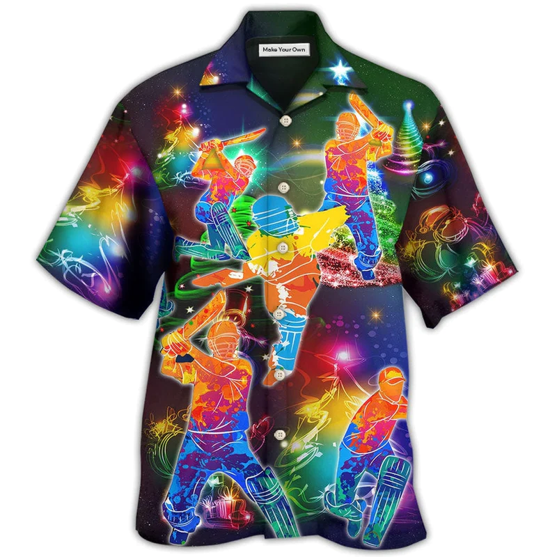 Christmas Cricket Hawaiian Shirt For Tropical Holiday Resort Parties And Everyday Style