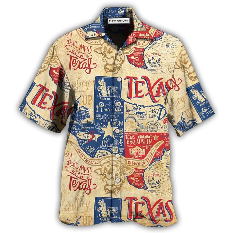 Peace Texas Heritage Hawaiian Shirt For Beach Vacations Casual Parties And Warm Weather Style