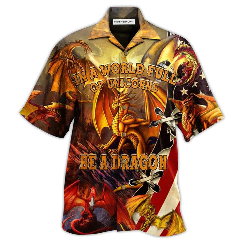 Dragon Full Unicon Hawaiian Shirt Pattern View For Relaxed Warm Weather Outfits