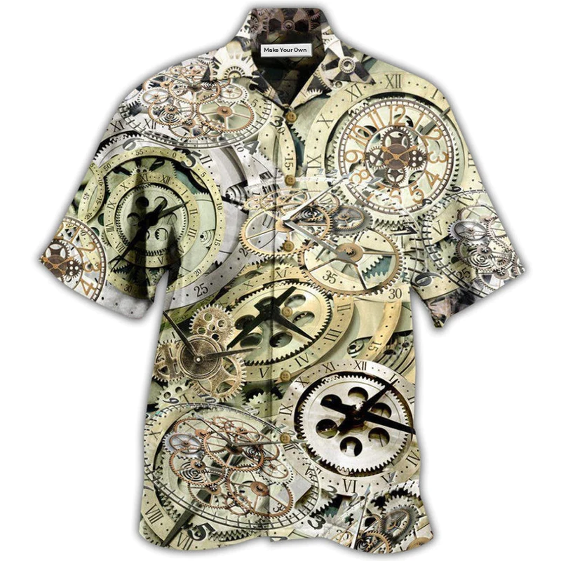 Vintage Clock Hawaiian Shirt For Island Vacation Beach Days And Thoughtful Gifting