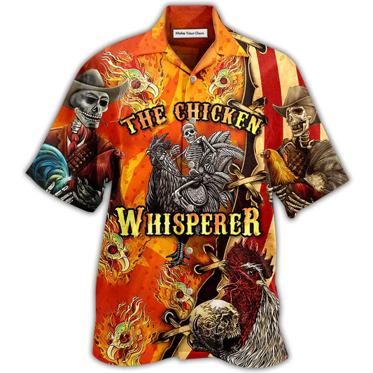 Chicken Fire Whisperer Hawaiian Shirt Design Detail For Sunny Adventures And Casual Wear