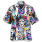 Colorful Artistic Lion Hawaiian Shirt For Tropical Holiday Resort Parties And Everyday Style