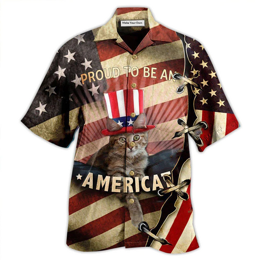 Cat American Proud Beautiful Hawaiian Shirt Design View For Casual Summer Styling