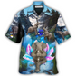 Elephant Yoga Pose Waterfall Hawaiian Shirt For Summer Events And Casual Outdoor Wear