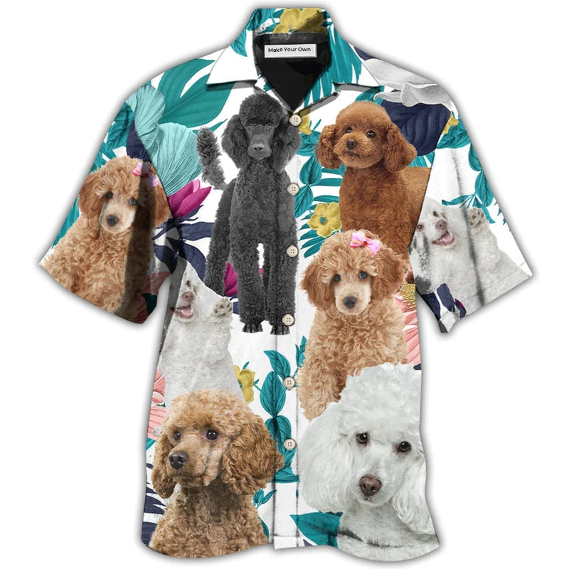 Tropical Poodle Leaf Hawaiian Shirt Design Detail For Beach Days And Holiday Travel