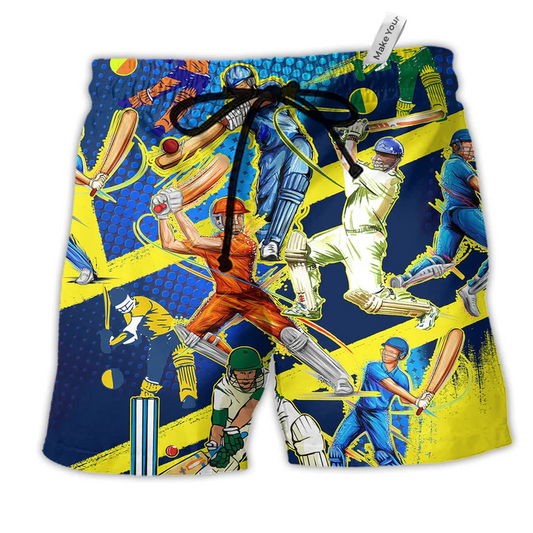 Cricket Lets Play Cricket Colorful Hawaiian Beach Shorts For Beach Days And Outdoor Activities