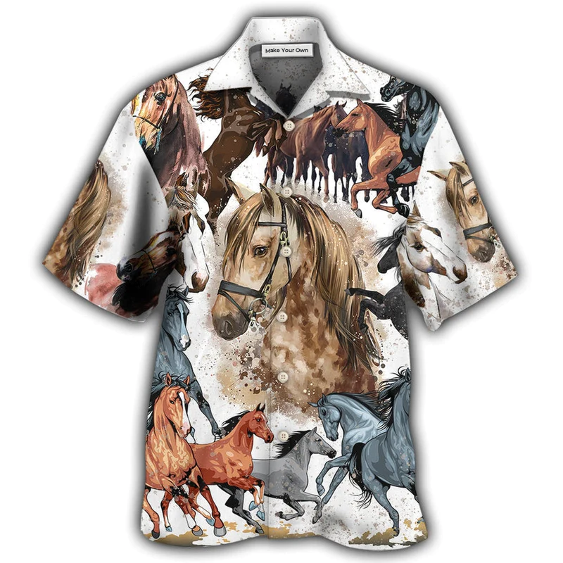 Artistic Horse Hawaiian Shirt For Warm Weather Adventures Parties And Daily Comfort