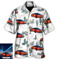 Car Desert Mountains Blooming Cacti Opuntia Saguaro Hawaiian Shirt Pattern Detail For Vacation Travel And Daily Wear