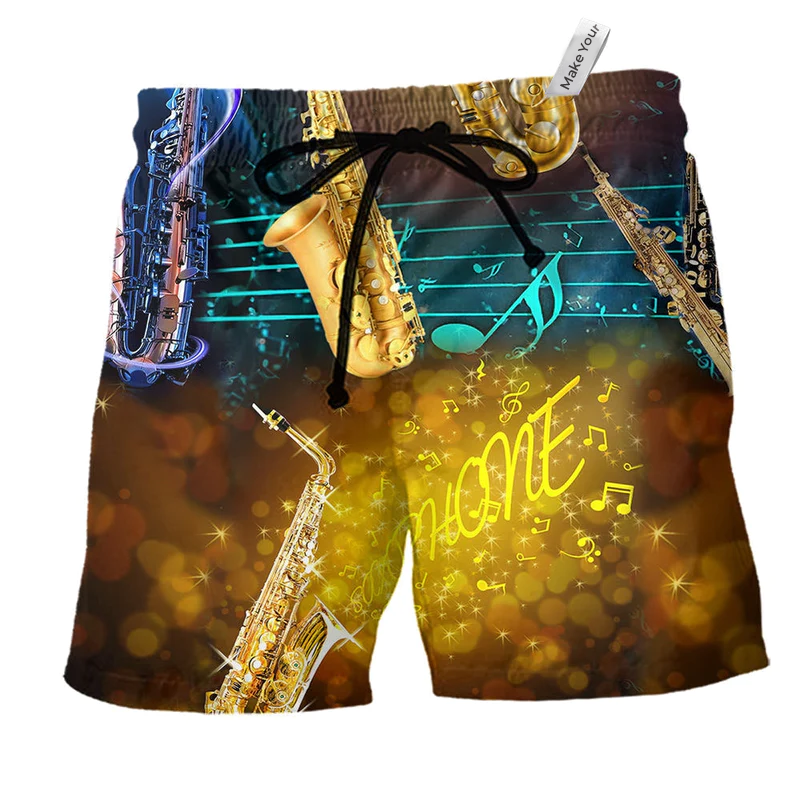 Saxophone Music Beach Shorts For Summer Vacations And Everyday Comfort
