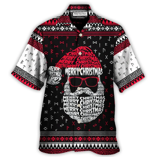Retro Christmas Norse Warrior Hawaiian Shirt Artwork View For Coastal Escapes And Resort Style