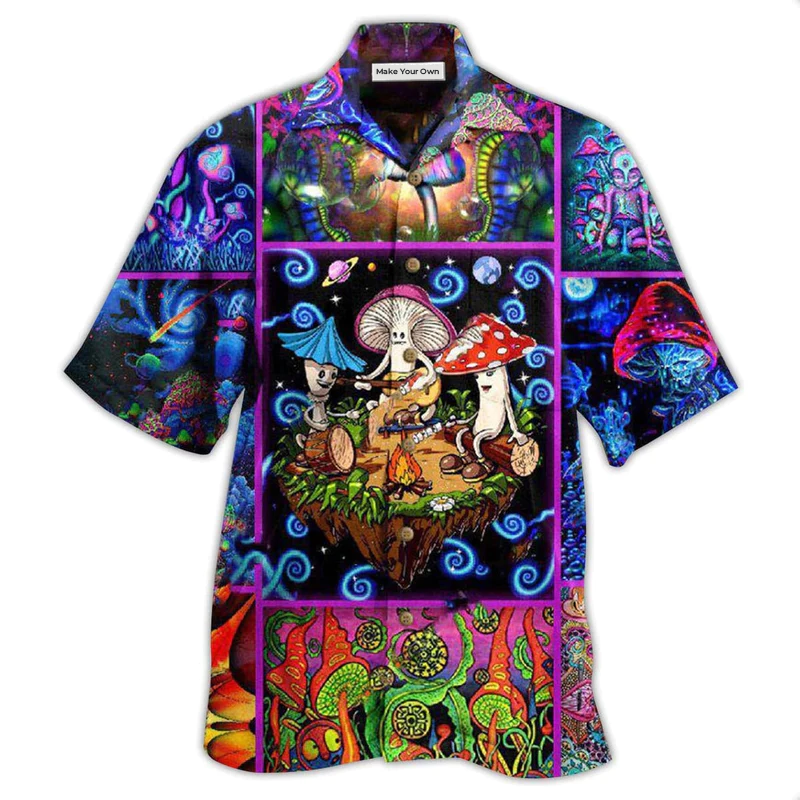 Mushroom And Forest Hawaiian Shirt For Coastal Adventures Summer Events And Everyday Comfort