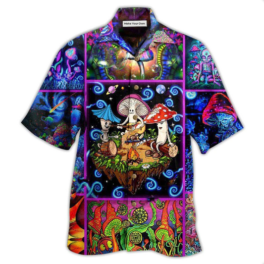 Mushroom And Forest Hawaiian Shirt For Coastal Adventures Summer Events And Everyday Comfort