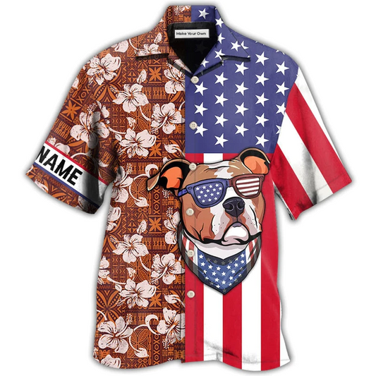 Tropical Floral Dog Staffordshire Bull Terrier American Hawaiian Shirt For Poolside Relaxation And Sunny Getaways