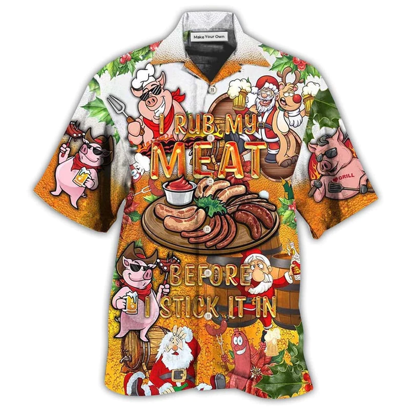 Food Rub Meat Hawaiian Shirt Design Detail For Sunny Adventures And Casual Wear