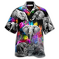 Colorful Black Elephant Hawaiian Shirt For Coastal Trips Outdoor Events And Relaxed Summer Wear