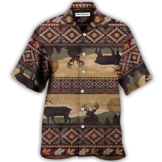 Bohemian Moose Peace Hawaiian Shirt For Resort Getaways And Comfortable Summer Activities