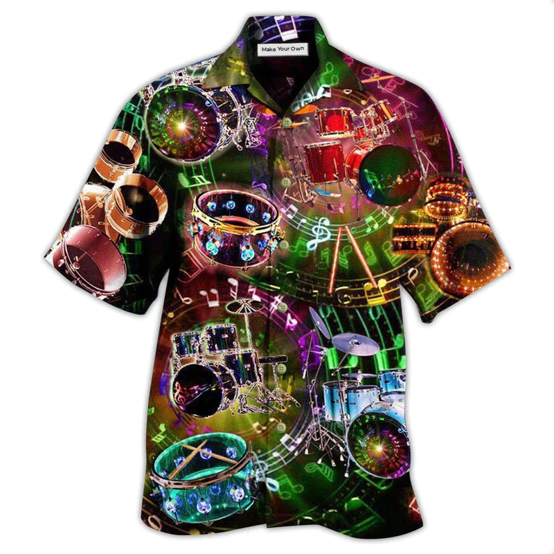 Drum Kit Two Five Hawaiian Shirt For Vacation Days And Relaxed Coastal Outings