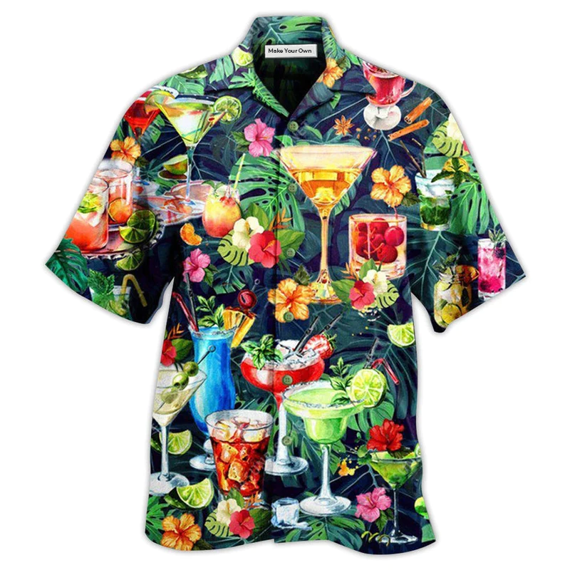 Cocktail Ls Left Heart Island Hawaiian Shirt Design View For Casual Summer Styling