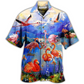 Flamingo Island Hawaiian Shirt Design View For Casual Summer Styling