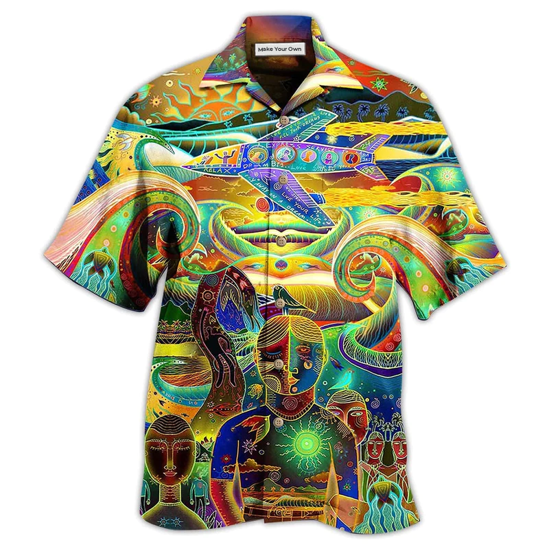 Bohemian Neon Peace Amazing Hawaiian Shirt For Poolside Relaxation And Sunny Getaways
