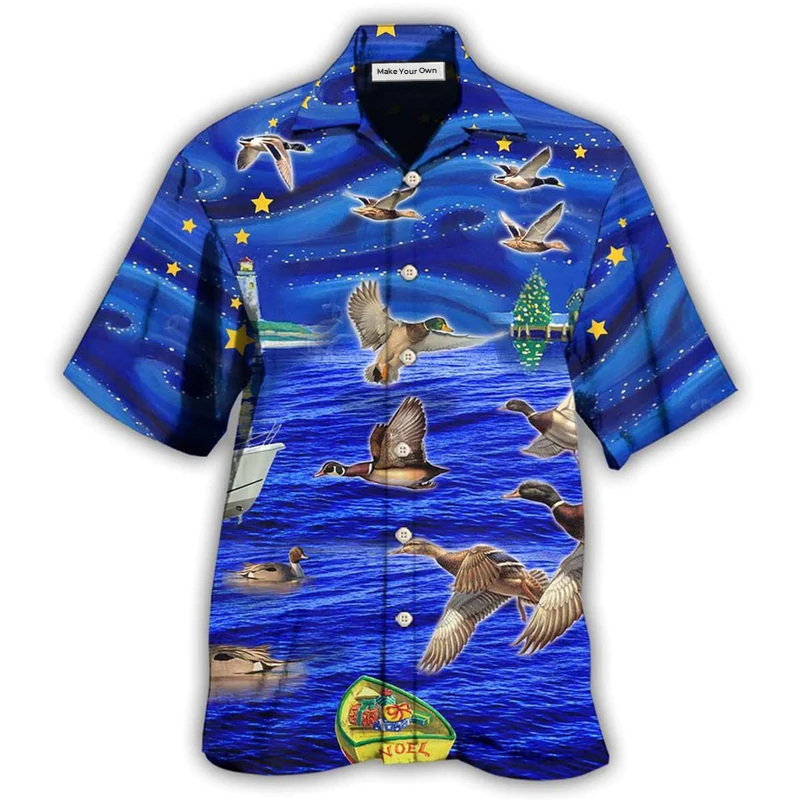 Duck Hunting Amazing Christmas Hawaiian Shirt Pattern Detail For Summer Holidays And Outdoor Fun