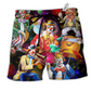 Clown Funny Happy In The Night Hawaiian Print Beach Shorts For Warm Weather Trips And Everyday Use