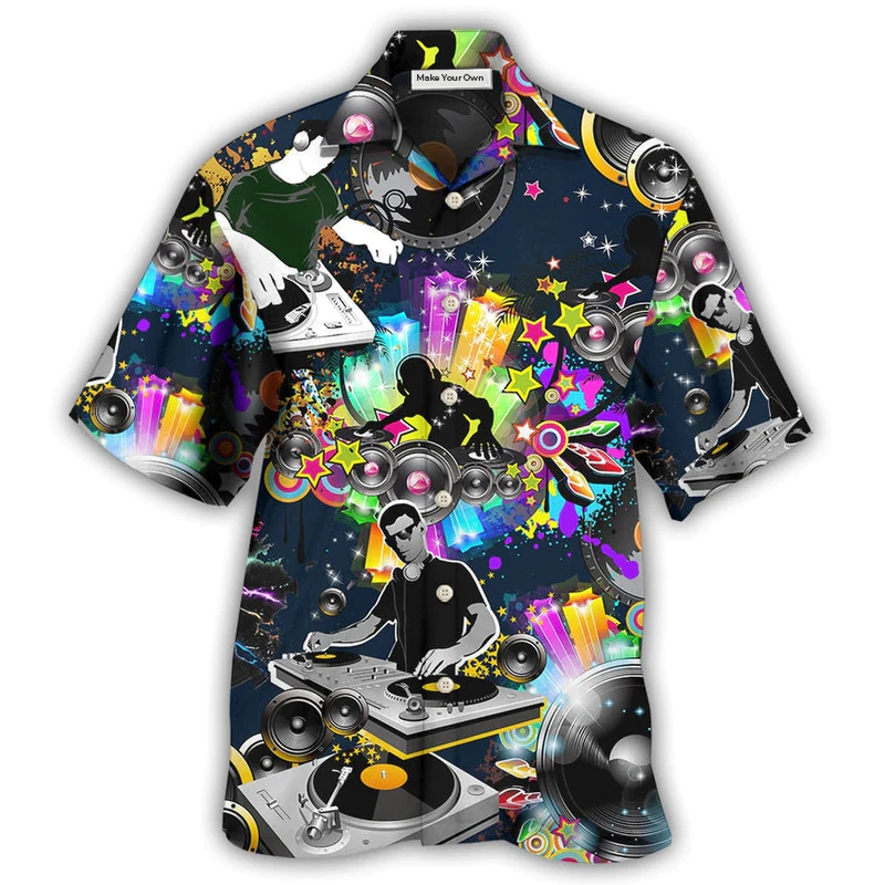Colorful DJ Music Hawaiian Shirt For Tropical Parties Vacation Travel And Casual Summer Style