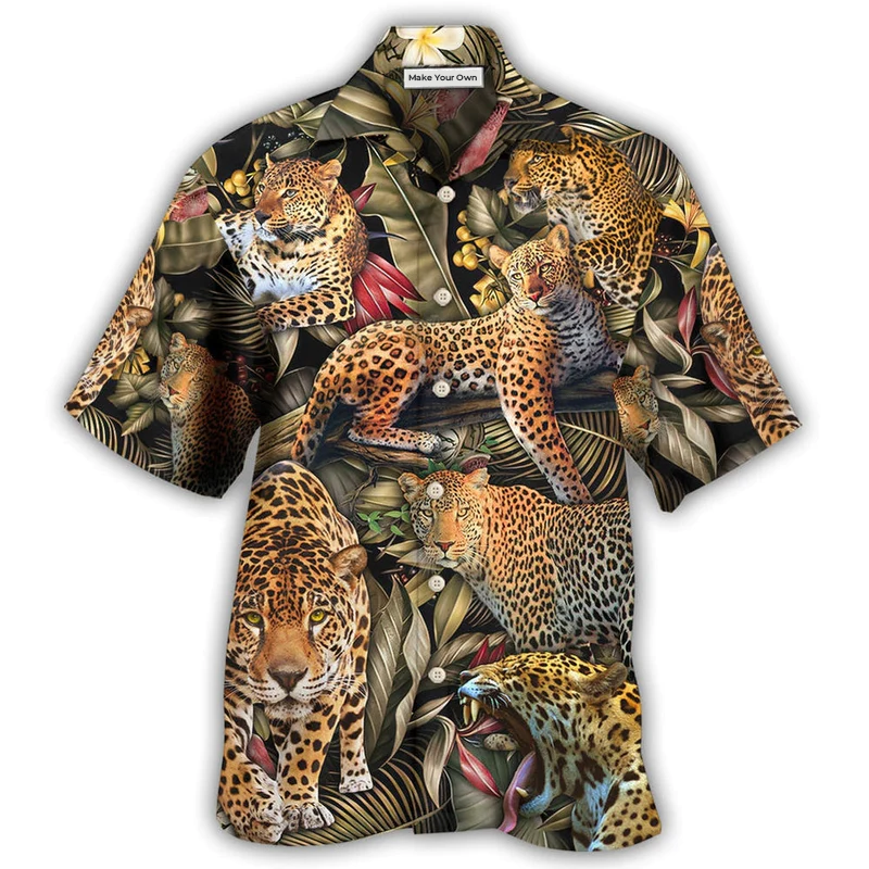 Leopard Jungle Hawaiian Shirt For Coastal Adventures And Warm Weather Wear